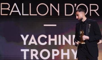 Trofeo Yashin al mejor portero del año. Gianluigi Donnarumma, jugador del Paris Saint Germain.