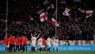 El Sevilla celebró el pase a al final.