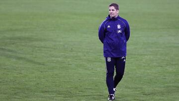 Robert Moreno, en un entrenamiento de la Selecci&oacute;n.