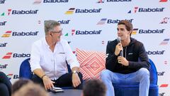 Juan Lebrón con Eric Babolat, a la derecha, en el acto de Madrid.