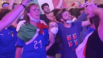 La eufórica celebración de la afición italiana por el pase a semifinales