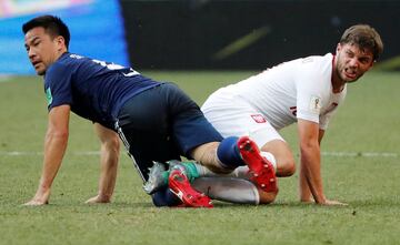 Shinji Okazaki y Bartosz Bereszynski.