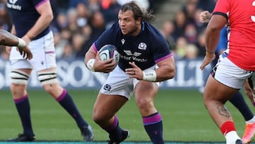 El jugador de la selección de rugby de Escocia Pierre Schoeman, durante un partido.