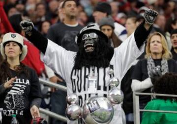 El que sí sale contento siempre es este simpático gorila de los Raiders. Eso sí, no le toques las bolas.