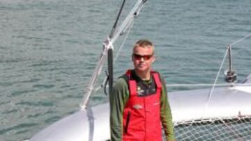 Alex Pella, primer español en un trimarán francés, el 'Prince de Bretagne'.