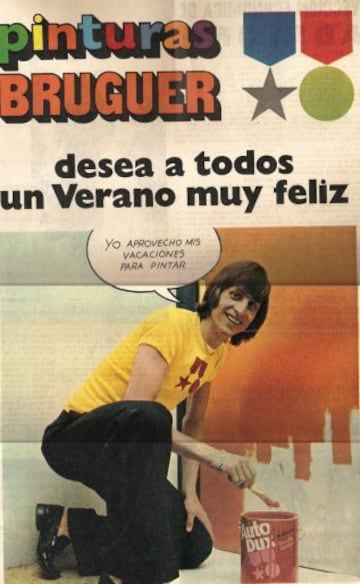 Johan Cruyff publicitando una casa de pinturas.