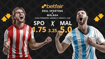 Real Sporting vs. Málaga CF: horario, TV, pronósticos, estadísticas y clasificación