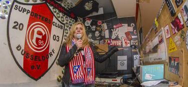 La peña del Atlético en Düsseldorf: "Vamos a por esta Champions"