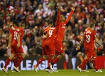 Sturridge looks to the heavens after doubling Liverpool's lead.