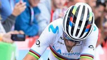 Alejandro Valverde, durante la etapa.