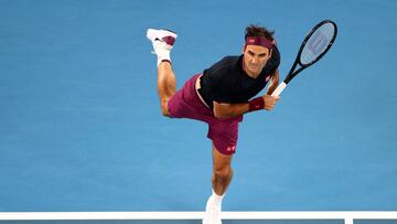Tennis - Australian Open - First Round - Melbourne Park, Melbourne, Australia - January 20, 2020 Switzerland's Roger Federer in action during the match against Steve Johnson of the U.S. REUTERS/Kai Pfaffenbach