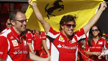 Domenicali junto a Alonso en la &eacute;poca de Ferrari.