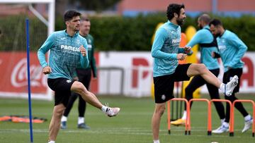 Gerard Moreno, en el entrenamiento de esta mañana.