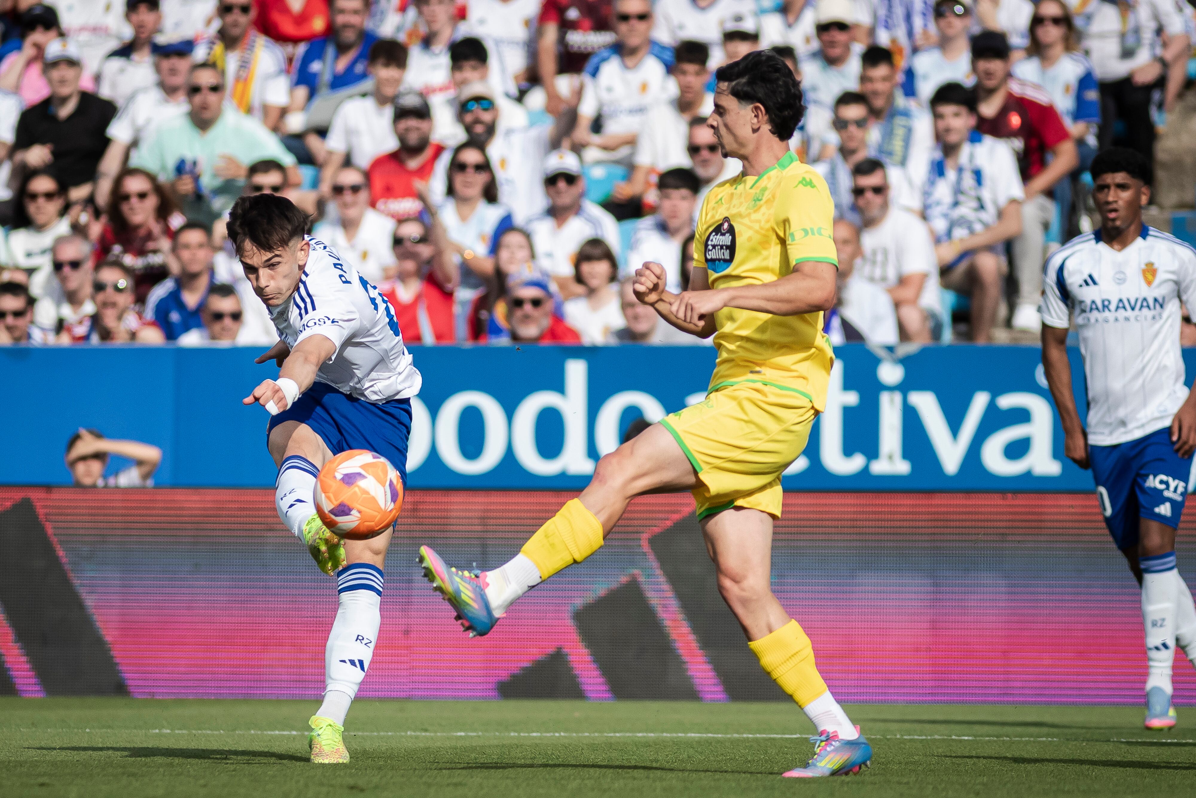 25/05/2025. Partido correspondiente a la jornada 41 de LaLiga Hypermotion entre el Real Zaragoza y el RC Deportivo de La Corua. Pau Sans