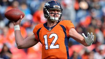 DENVER, CO - NOVEMBER 19: Quarterback Paxton Lynch #12 of the Denver Broncos throws as he warms up before a game against the Cincinnati Bengals at Sports Authority Field at Mile High on November 19, 2017 in Denver, Colorado.   Dustin Bradford/Getty Images/AFP
 == FOR NEWSPAPERS, INTERNET, TELCOS &amp; TELEVISION USE ONLY ==