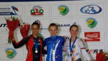 Tania Calvo (plata), Anastasia Voinova (oro) y Kristina Vogel (bronce).