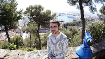 Imagen de Adrián López en Gibralfaro en su primera etapa con el Málaga.