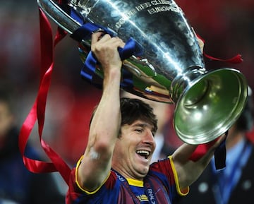 Messi won four Champions Leagues with Barcelona.