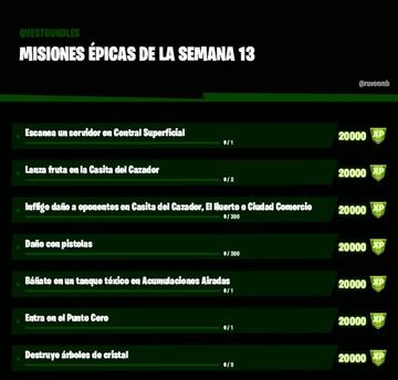 Misiones &eacute;picas de la Semana 13 de la Temporada 5