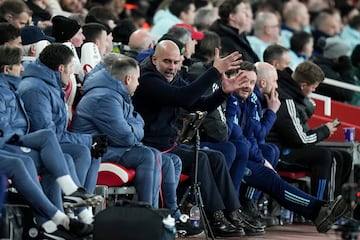 Pep Guardiola durante el encuentro. 