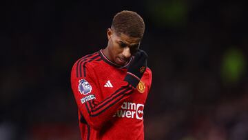 Marcus Rashford, jugador del Manchester United, durante el partido ante el Tottenham.