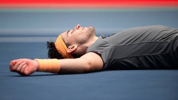 Tennis - ATP 500 - Vienna Open - Wiener Stadthalle, Vienna, Austria - October 27, 2019   Austria&#039;s Dominic Thiem reacts after winning the final against Argentina&#039;s Diego Schwartzman   REUTERS/Lisi Niesner