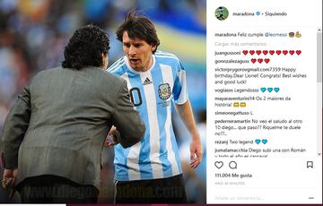 Una leyenda felicitando a otra leyenda argentina.