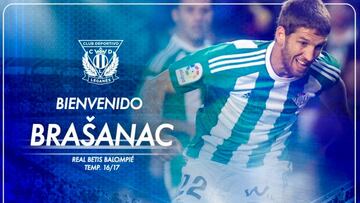 Brasanac llega cedido al Leganés por el Real Betis.