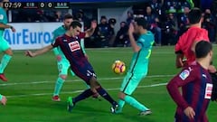Brutal foul from Escalante on Busquets