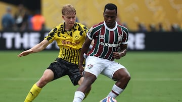 Jhon Arias, elegido el jugador del partido entre Fluminense y Borussia Dortmund.