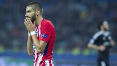 Carrasco, en el Qarabag-Atl&eacute;tico de Champions, el &uacute;ltimo partido que ha jugado.