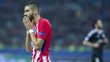 Carrasco, en el Qarabag-Atlético de Champions, el último partido que ha jugado.