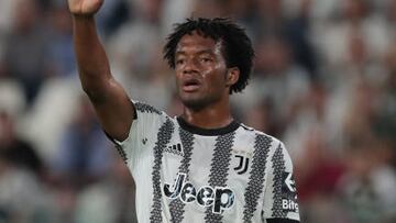 Juan Guillermo Cuadrado durante un partido de Juventus en Champions League.