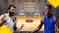 Real Madrid Baloncesto vs. Anadolu Efes: horario, TV, estadísticas, clasificación y pronósticos