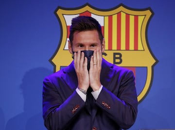 Messi, tras la rueda de prensa.