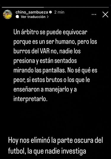 Sambueza: “Los burros del VAR no se pueden equivocar”