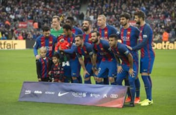 El once inicial del Barcelona.