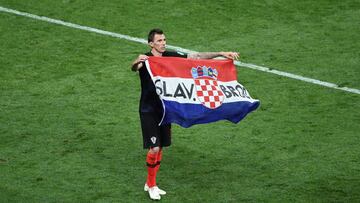 Mandzukic celebra el pase a la final de Croacia.