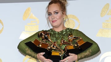 LOS ANGELES, CA - FEBRUARY 12: Singer Adele poses in the press room at the 59th GRAMMY Awards at Staples Center on February 12, 2017 in Los Angeles, California. (Photo by Jason LaVeris/FilmMagic)
