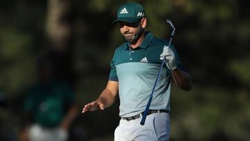 Sergio Garcia durante el hoyo 15 durante la &uacute;ltima jornada del Masters de Augusta.