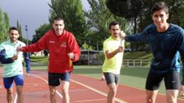 Francisco Roldán, Alex Rodríguez Pritchard, Kevin López y Luis Alberto Marco forman la Selección española de 4x800 metros.