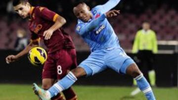 El futbolista del Nápoles, en un enceuntro frente a la Roma.