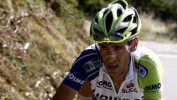 <b>SIN AIRE. </b>Nibali se quedó del grupo de favoritos en La Farrapona.