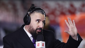 Alvaro -El Brujo- Morales of ESPN during the Semifinals first leg match between Atletico San Luis and Club Aguilas del America as part of Torneo Apertura 2023 Liga BBVA MX, at Alfonso Lastras Stadium, December 06, 2023, in San Luis Potosi, Mexico.
