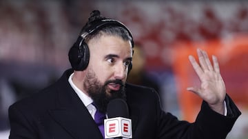 Alvaro -El Brujo- Morales of ESPN during the Semifinals first leg match between Atletico San Luis and Club Aguilas del America as part of Torneo Apertura 2023 Liga BBVA MX, at Alfonso Lastras Stadium, December 06, 2023, in San Luis Potosi, Mexico.