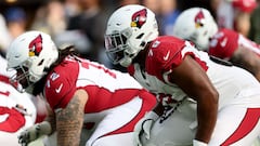 INGLEWOOD, CALIFORNIA - NOVEMBER 13: Josh Jones #79 of the Arizona Cardinals warms up prior to a game against the Los Angeles Rams at SoFi Stadium on November 13, 2022 in Inglewood, California.   Sean M. Haffey/Getty Images/AFP