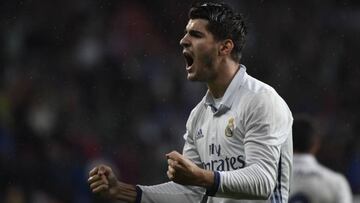 Alvaro Morata celebra su gol ante el Athletic. 