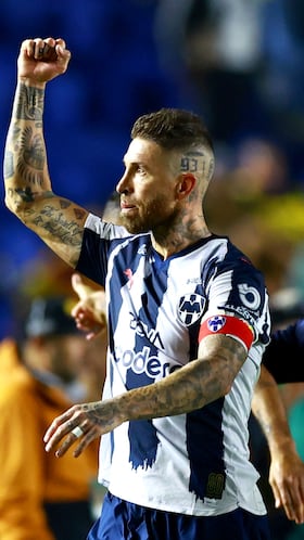 Soccer Football - Liga MX - Quarter Final - Second Leg - Club America v Monterrey - Estadio Azteca, Mexico City, Mexico - November 29, 2025 Monterrey's Sergio Ramos celebrates after the match REUTERS/Raquel Cunha