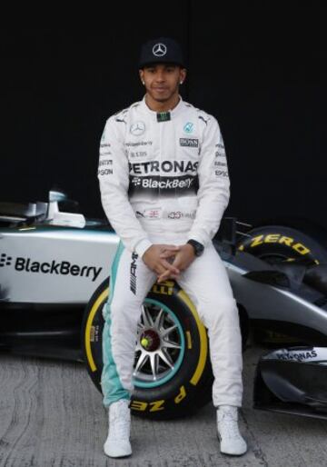 Lewis Hamilton durante la presentación esta mañana en el Circuito de Jerez de la Frontera (Cádiz)