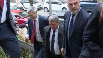 Las llegadas de Florentino y Laporta a la comida de directivas
